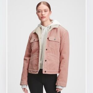 GAP Denim Sherpa Lined Corduroy Icon Jacket Womens Size XS